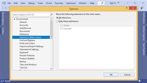 Image result for Visual Studio Menu