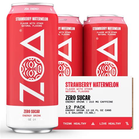 Zoa Zero Sugar Energy Drinks Strawberry Watermelon Sugar Free ...