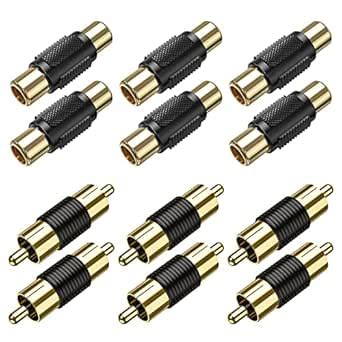 RCA Coupler, 12-Pack RCA Female to Female and Male to Male Cable ...