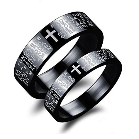 Asma Black Cross Design Classical Holy Bible Lovers 316 L Stainless ...