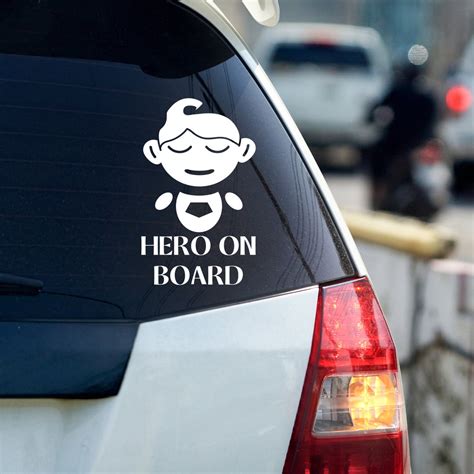 Baby on Board Sticker for Cars Cute Baby in Car Decal With Suction ...