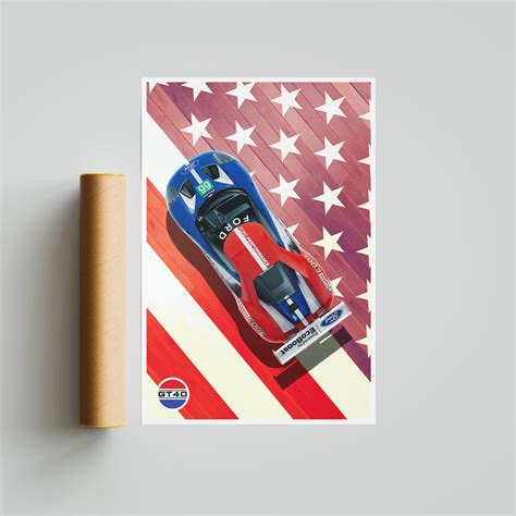 Ford GT40 – American Performance Heritage Poster | Premium Automotive ...