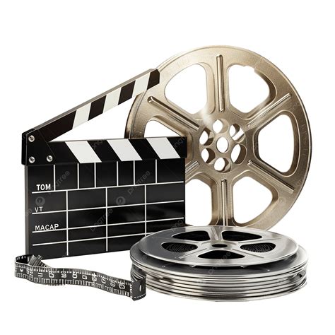 Movie Clapper Board And Film Reel, Film, Movie, Cinema PNG Transparent ...