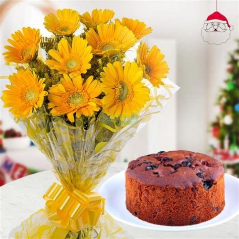 Christmas day :: Gerberas With Plum Cake