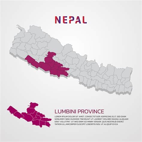 Nepal kaart infographic sjabloon met districtspresentatie provincie ...