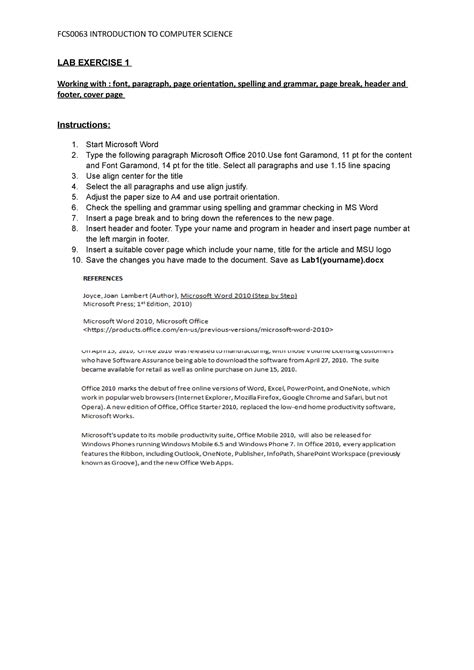 Image result for Word Module 2 Lab Project