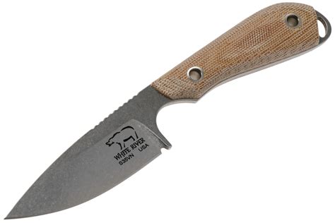 White River Knives M1 Natural Canvas Micarta fixed knife, Kydex sheath ...