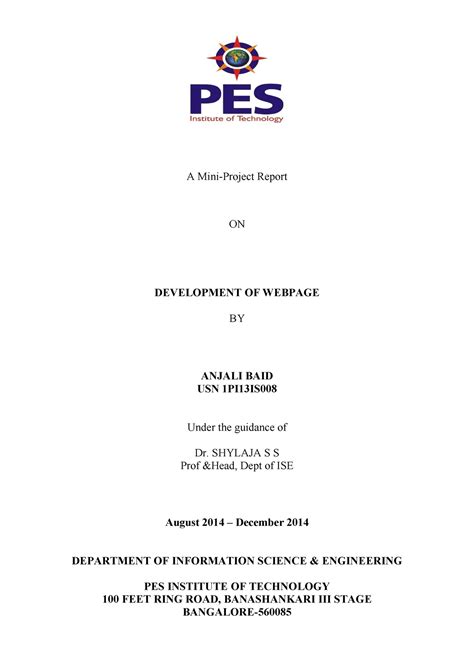 A Mini Project Report ON Development OF - A Mini-Project Report ON ...