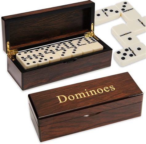 Amazon.com: MEIOCION Double 6 Dominoes Gift Set 28 Tiles with Spinner ...