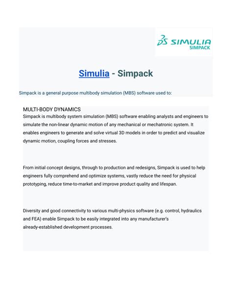 Image result for Simpack Software Overview