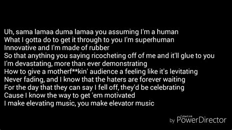 Eminem Rap God FAST Part LYRICS! (Clean Lyric, NOT Audio) - YouTube
