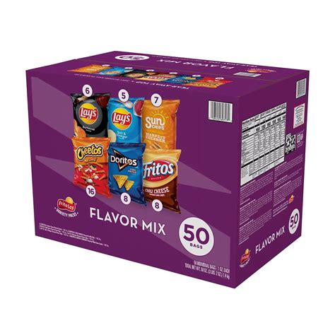Buy Frito-Lay Flavor Mix Chips and Snacks Variety Pack (50 Count ...