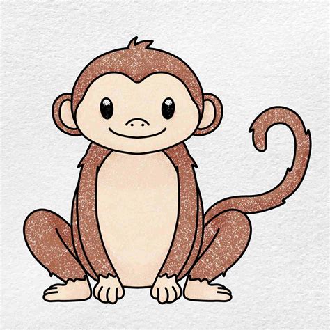 How To Draw A Cartoon Monkey Step By Step Cartoon How To Draw Monkey