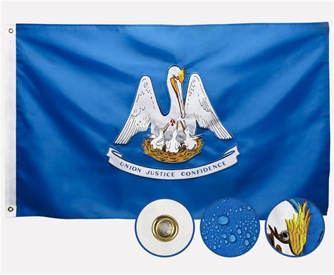 Amazon.com : Double Sided Louisiana State Flag 3x5 Outdoor The Longest ...