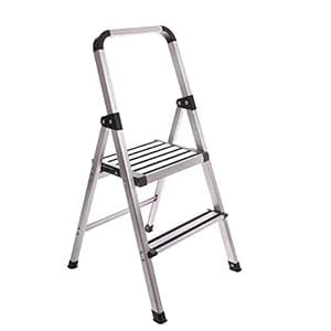 HomeCrate Folding Two Step Ultra-Light Aluminum Step Stool Ladder, 250 ...