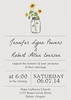 Basic Wedding Invitation Wording by Simple Rustic Wedding Invitations With Sunflower Basic Wedding Invitation Wording