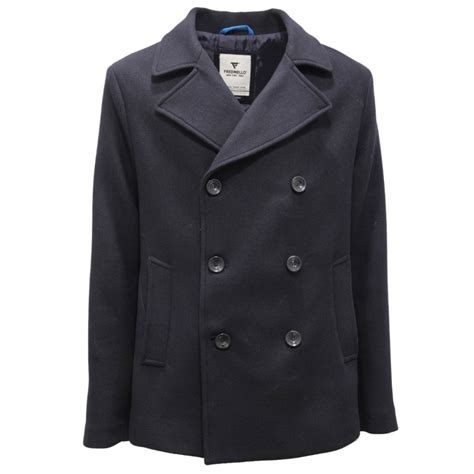 3350AI cappotto uomo FRED MELLO men wool blend coat blue