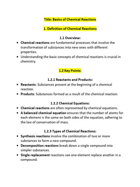 Image result for Basic Chemical Reactions