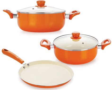 Non-Stick Ceramic Aluminium Cooking Item Set with Bakelite Handle ...