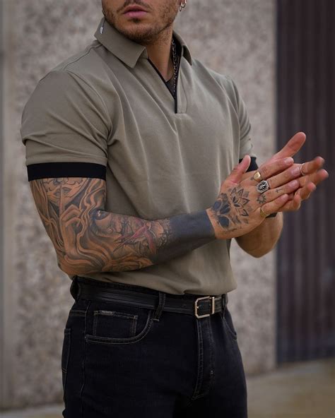 Casual Khaki Polo with Black Jeans | Hockerty