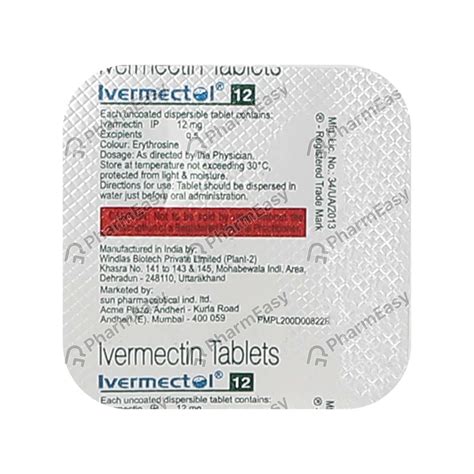 Ivermectol 12 MG Tablet (2): Uses, Side Effects, Price & Dosage | PharmEasy