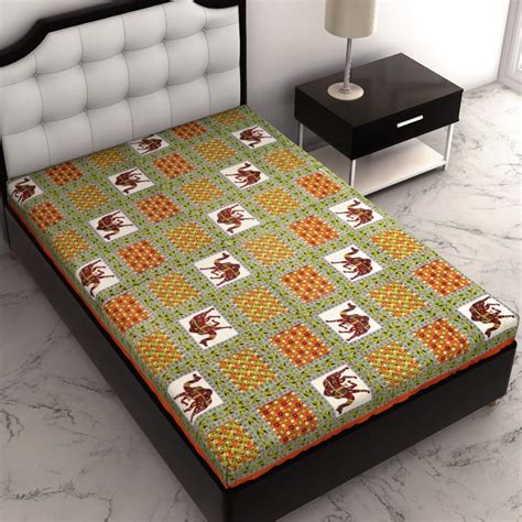 Shyamalam 100% Pure Cotton Single Bed BedSheet Without Pillow Cover ...
