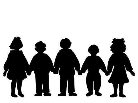 Children Holding Hands Silhouette Free Stock Photo - Public Domain Pictures