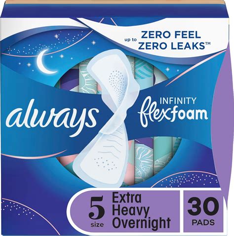 Always Infinity with FlexFoam Pads, Size 5, Extra Heavy Overnight ...