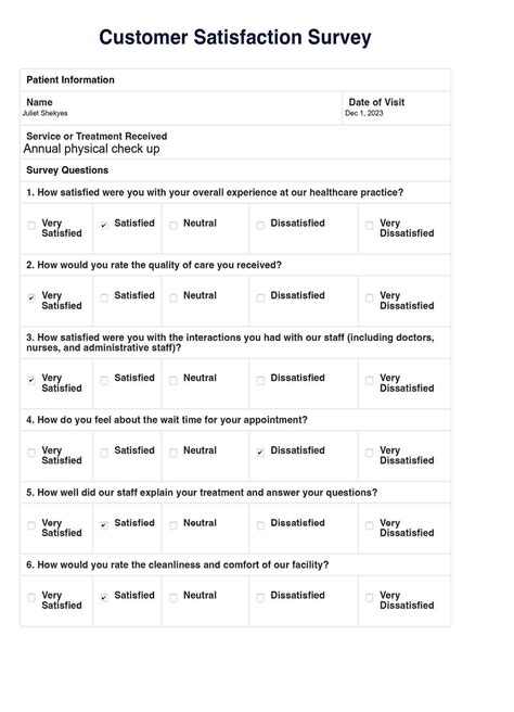 Image result for Satisfaction Questionnaire Example