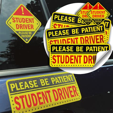 Amazon.com: 5pcs Student Driver Sticker (Non-Magnet) – Reusable ...