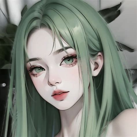 ɴᴏᴛʏᴏᴜʀꜰᴀᴠ | Beautiful girl drawing, Green aesthetic, Green girl