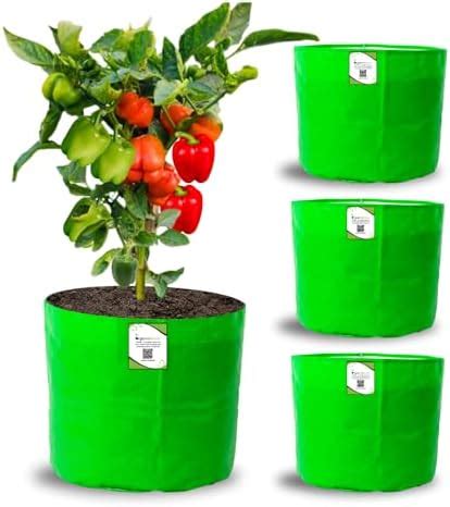 ORGANIC BAZAR 15x15 Grow Bags for Terrace Gardening, Premium HDPE Green ...