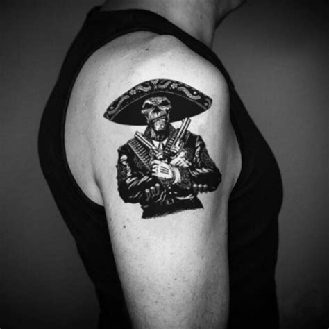 Buy Mexican Charro Skull Temporary Tattoo Sticker set of 2 Online in ...