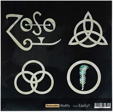 4 symbols Led Zeppelin IV “ZOSO” Inlay Sticker Decals for Guitar & Bass ...