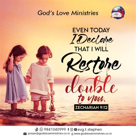 Zechariah 9:12 :: God's Love Ministries - Today's Promise