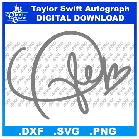Taylor Swift Autograph SVG PNG & DXF Digital Download - Etsy