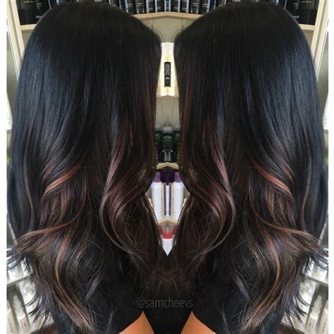 Ombre for dark hair // highlights for black hair | Dark hair with ...