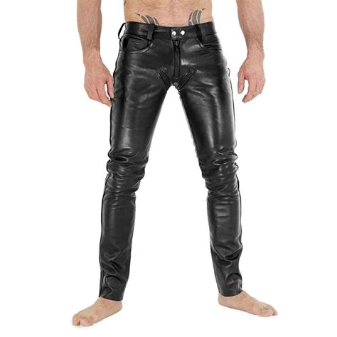 Stylish Black Leather Pants Mens