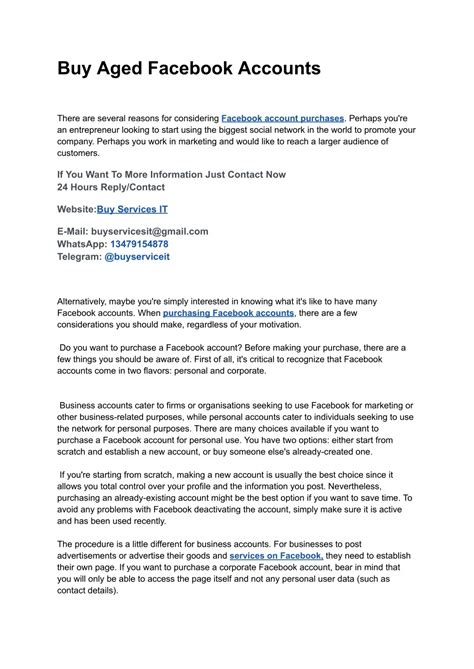 PPT - Buy Aged Facebook Accounts PowerPoint Presentation, free download ...