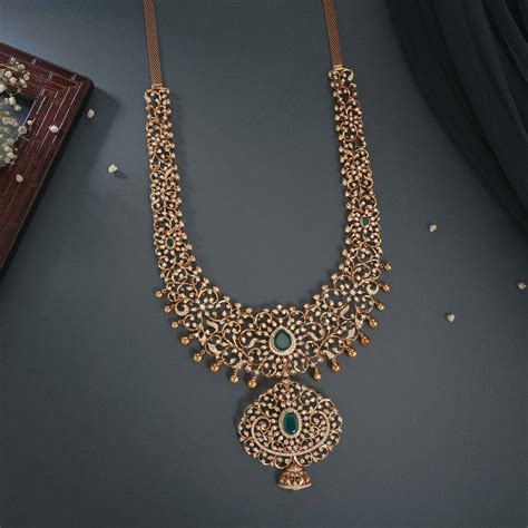 Dewfall Sparkles Long Necklace – Sri Vasavi Thanga Maaligai