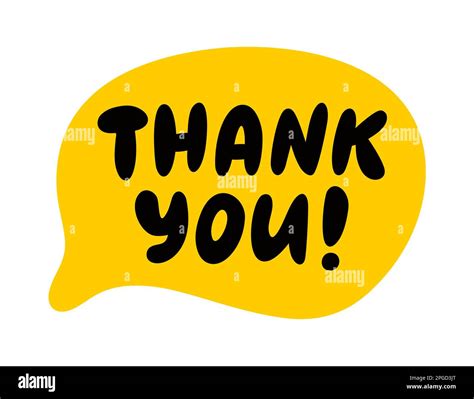 THANK YOU speech bubble. Thank you text. Thanks hand lettering. Doodle phrase. Vector ...