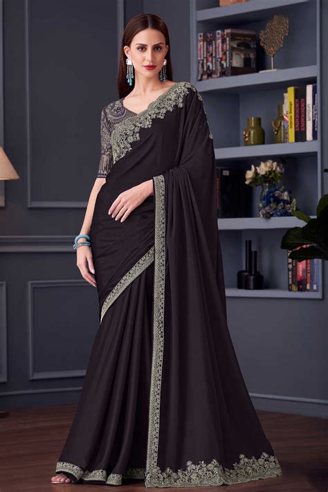 Buy Purple Embroidery Chiffon Saree zb133653 | Saree Buta