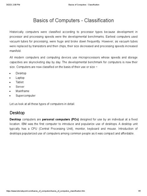 Image result for Types of Computers PDF