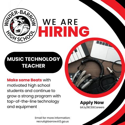 Music Technology Teacher Position | Planning and Personnel
