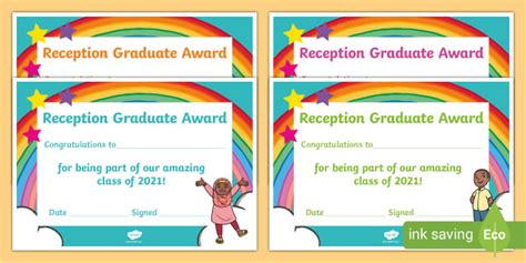 Reception Graduate Award Certificates (teacher made)