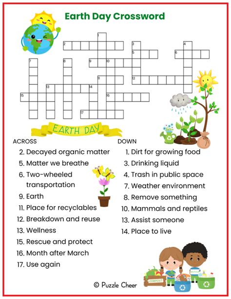 Earth Day Crossword Puzzle Printable