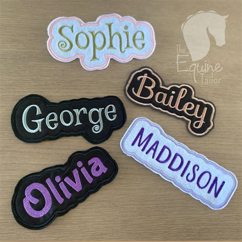 Embroidered Name Patches – The Equine Tailor