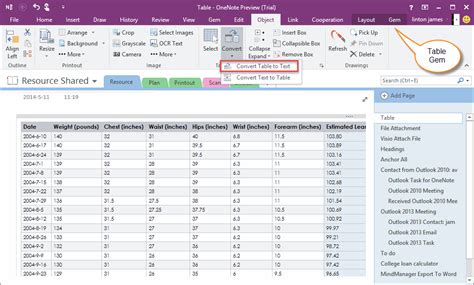 Image result for OneNote Insert a Chart or Table