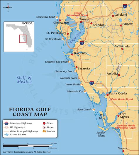 Florida Gulf Coast Map, Map of Florida Gulf Coast