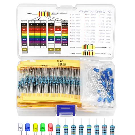REES52 5mm LEDs & Resistor Assortment Kit for Aduino Respberry Pi ...
